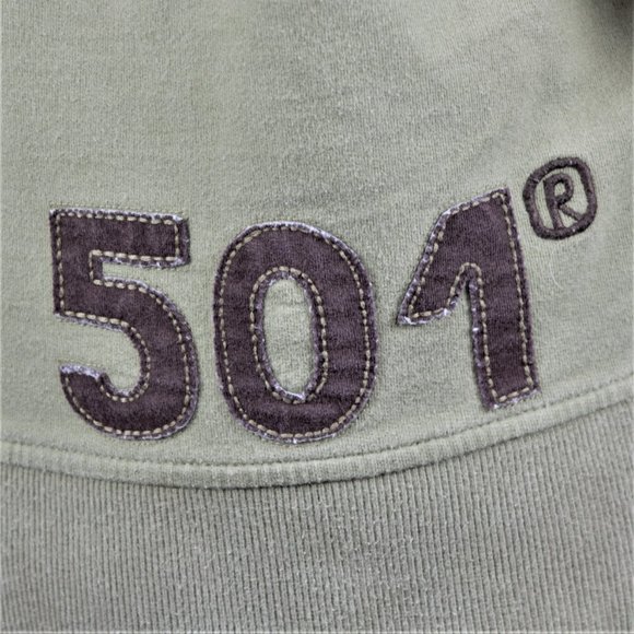 Levis 501 Green Pullover Uni-sex Hoodie Junior - Picture 6 of 12